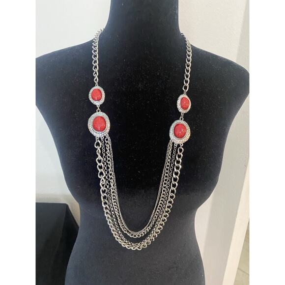 Necklace Silver Tone Heavy - Picture 1 of 7